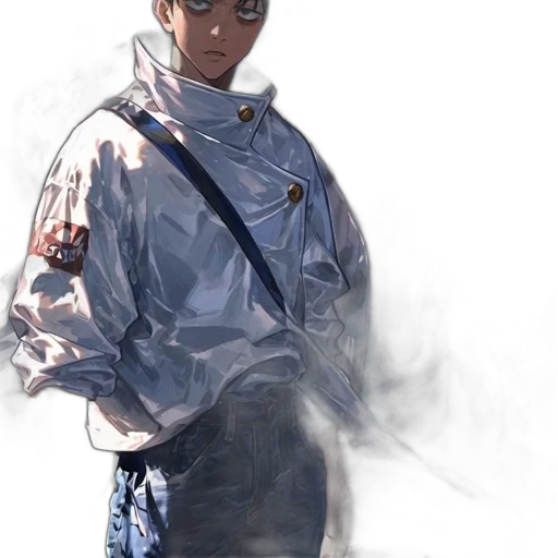 jacket, staff, robot, face transparent PNG cut-out