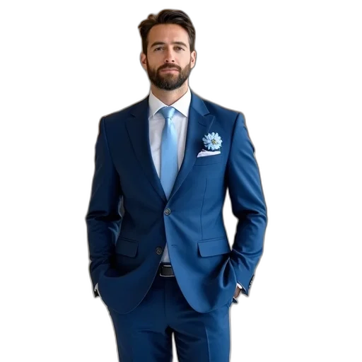 jacket, staff, blue, man transparent PNG cut-out