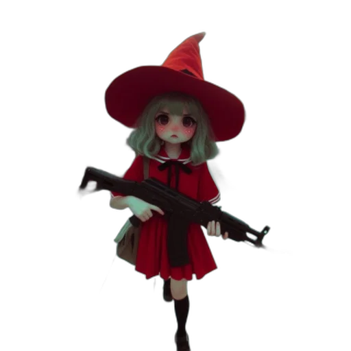 staff, weapon, hat, dress transparent PNG cut-out