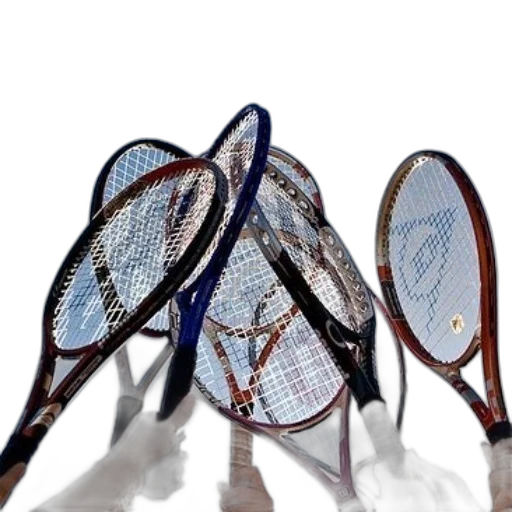 3d render, group, tennis, rackets transparent PNG cut-out