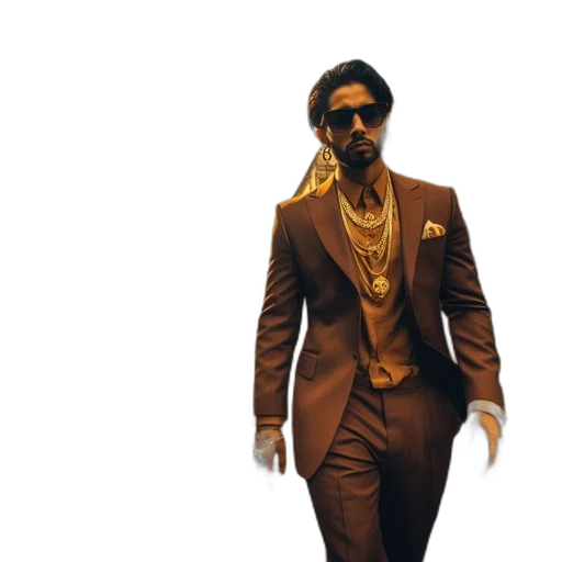 jacket, 3d render, concept art, golden transparent PNG cut-out