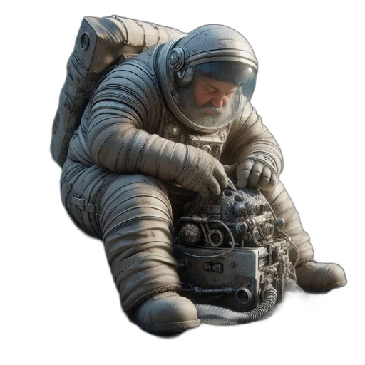 robot, face, jacket, creature transparent PNG cut-out