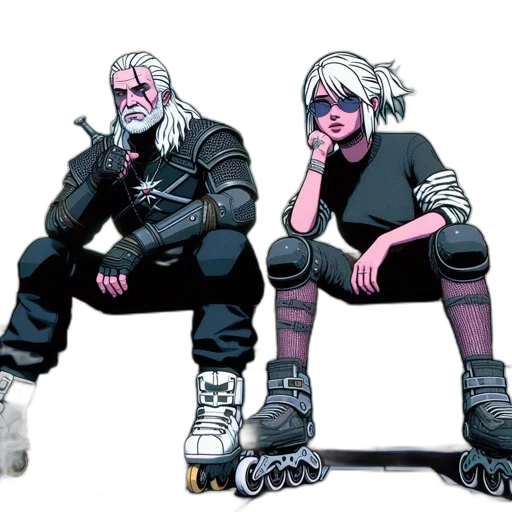 concept art, cyberpunk, comic book art, pixel art transparent PNG cut-out