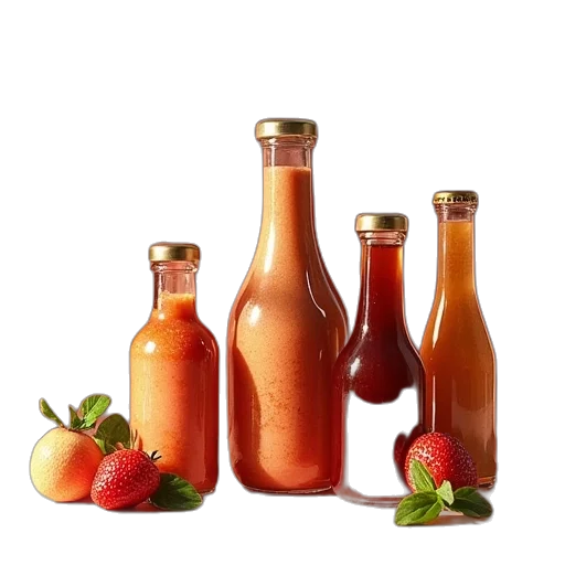 bottle, food, 3d render, photorealistic transparent PNG cut-out