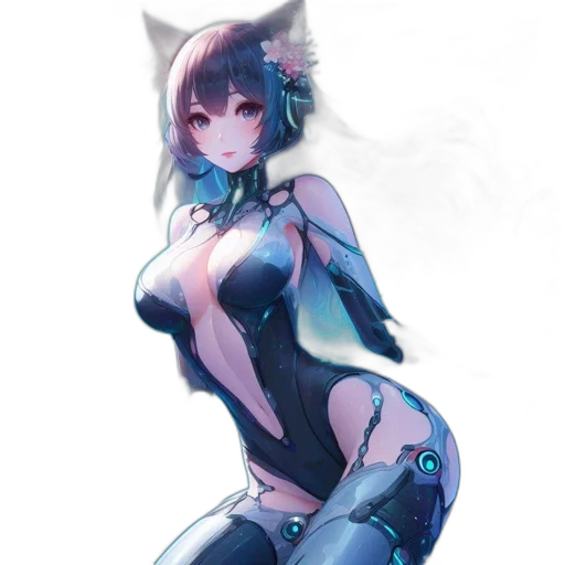 robot, dress, staff, creature transparent PNG cut-out