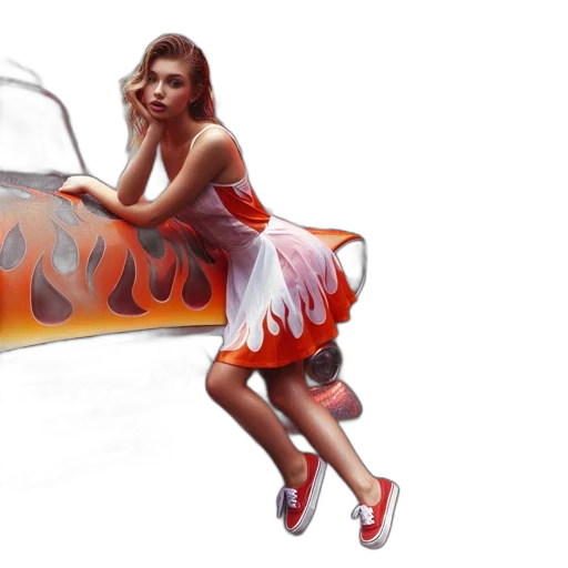 dress, car, shoes, concept art transparent PNG cut-out