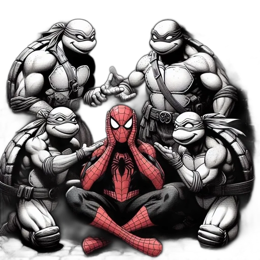 comic book art, concept art, alleyway, four transparent PNG cut-out