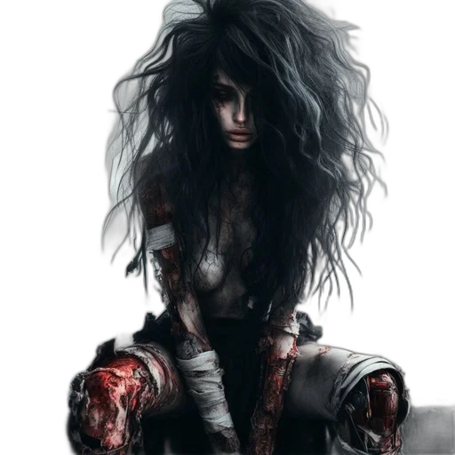 hair, weapon, fantasy art, comic book art transparent PNG cut-out