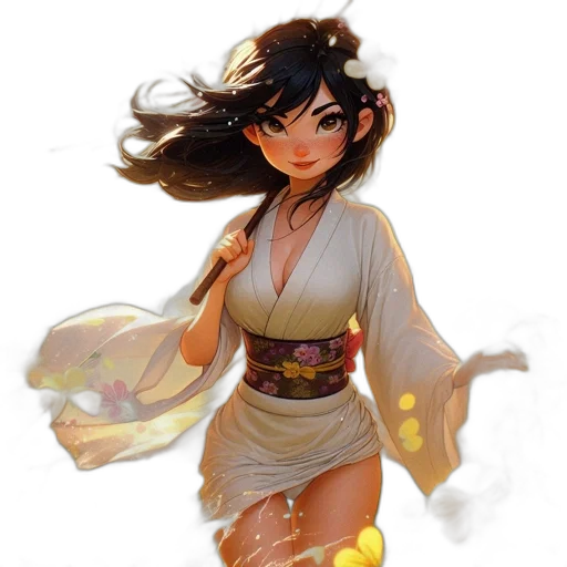 dress, staff, fantasy art, concept art transparent PNG cut-out