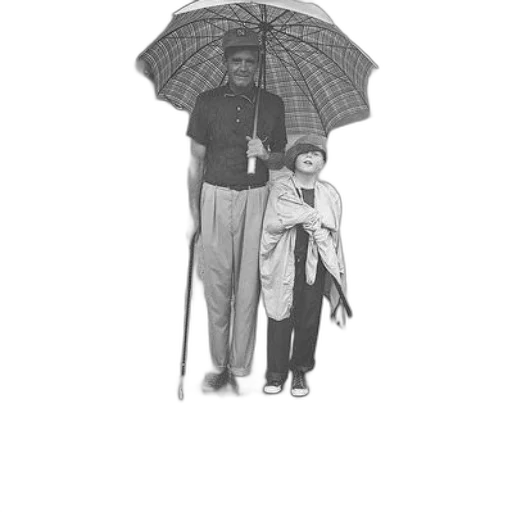 umbrella, staff, jacket, pencil sketch transparent PNG cut-out