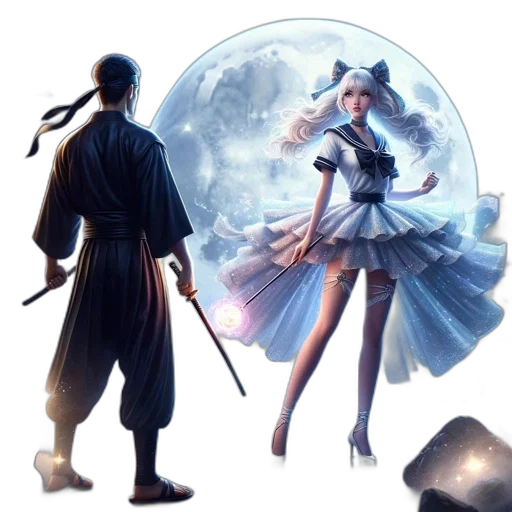 concept art, fantasy art, anime, 3d render transparent PNG cut-out