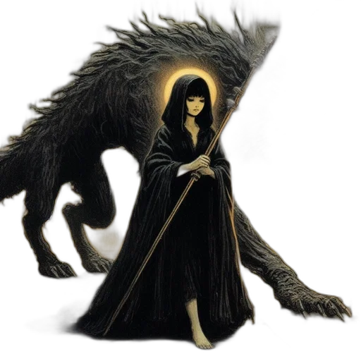 creature, dragon, animal, staff transparent PNG cut-out