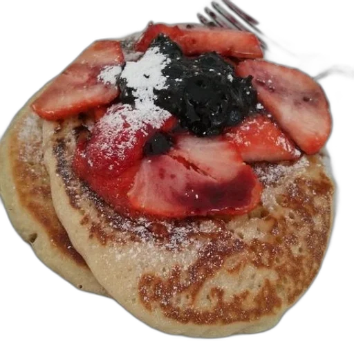 food, photorealistic, plate, pancakes transparent PNG cut-out