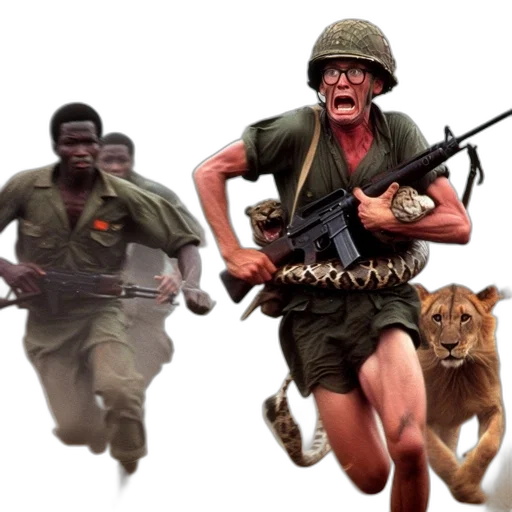animal, concept art, comic book art, war-stricken transparent PNG cut-out