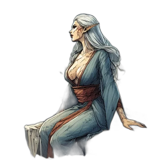 dress, fantasy art, concept art, comic book art transparent PNG cut-out