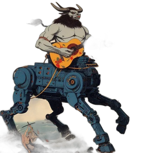 robot, weapon, mask, jacket transparent PNG cut-out