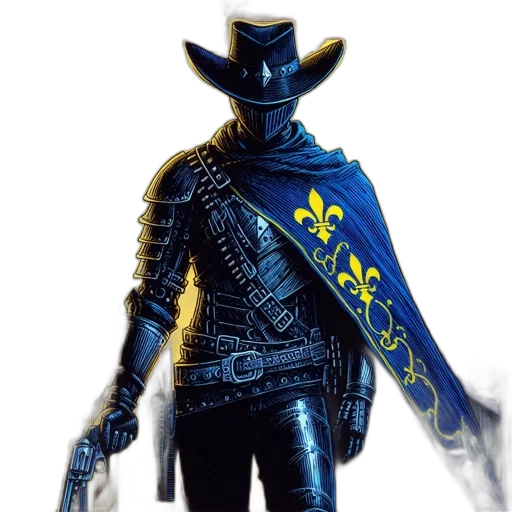 jacket, sword, staff, hat transparent PNG cut-out