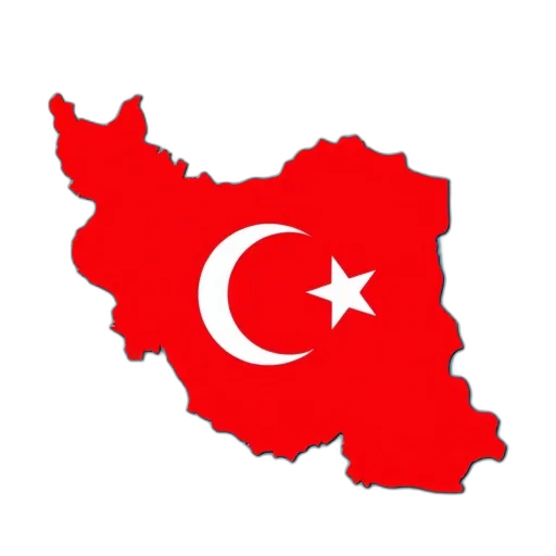 stylized, map, iran, red transparent PNG cut-out
