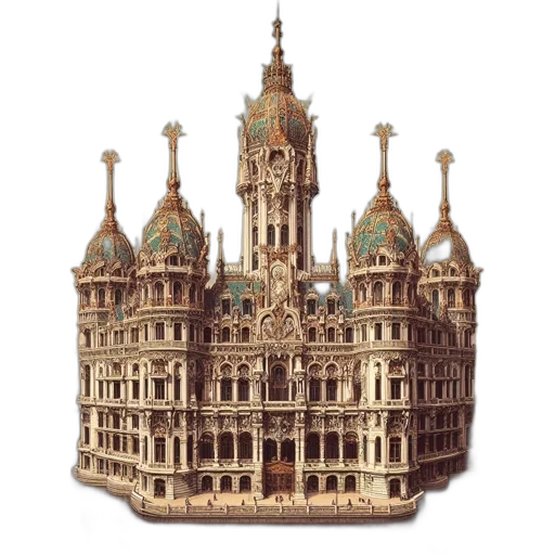 building, crown, furniture, 3d render transparent PNG cut-out