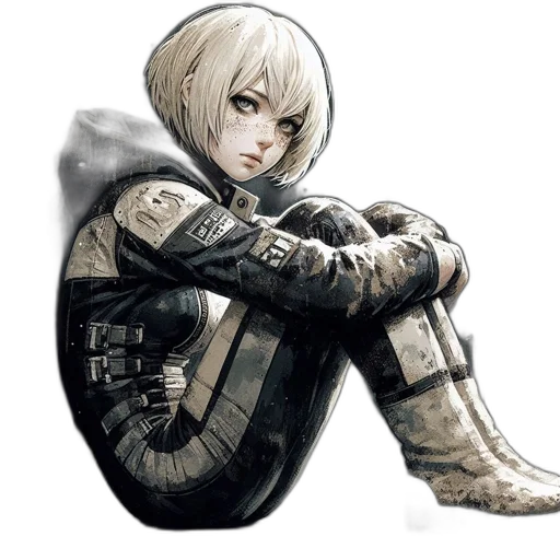 jacket, weapon, face, robot transparent PNG cut-out