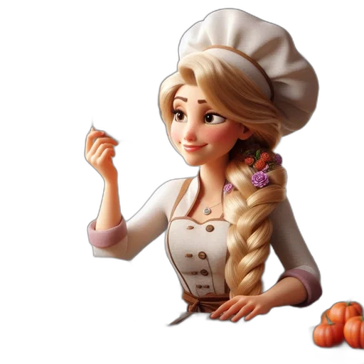food, dress, 3d render, photorealistic transparent PNG cut-out