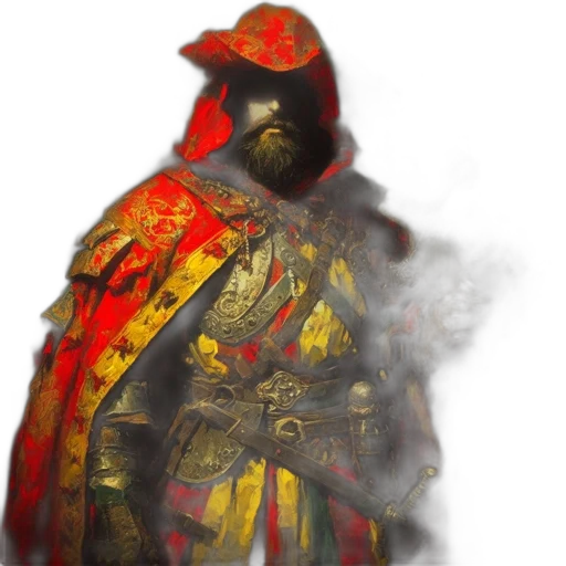 jacket, mask, staff, sword transparent PNG cut-out
