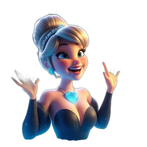 dress, crown, face, staff transparent PNG cut-out