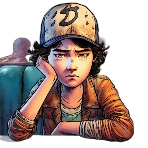 hat, face, comic book art, concept art transparent PNG cut-out