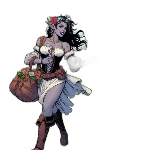 dress, concept art, comic book art, fantasy art transparent PNG cut-out