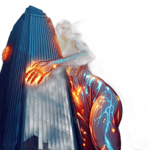 building, concept art, cyberpunk, comic book art transparent PNG cut-out