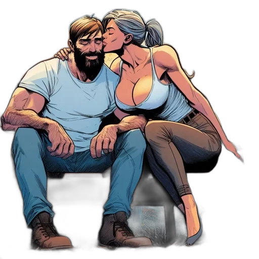 comic book art, concept art, cartoon, pixel art transparent PNG cut-out