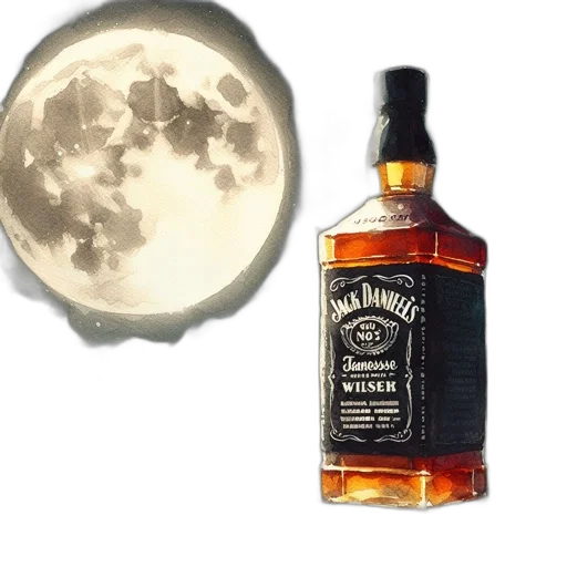bottle, nighttime, scene, features transparent PNG cut-out