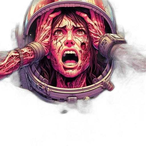 face, mask, creature, comic book art transparent PNG cut-out