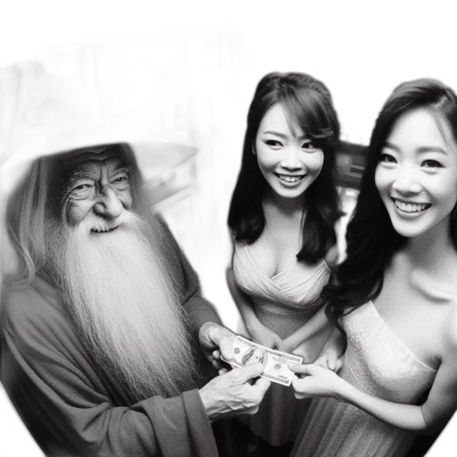 photorealistic, fantasy art, elderly, man transparent PNG cut-out