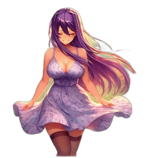 dress, hair, flower, creature transparent PNG cut-out