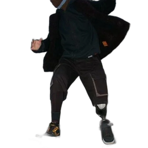 jacket, staff, creature, mask transparent PNG cut-out