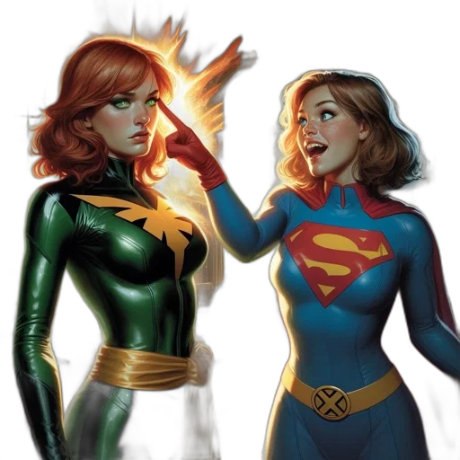 comic book art, concept art, cartoon, two transparent PNG cut-out