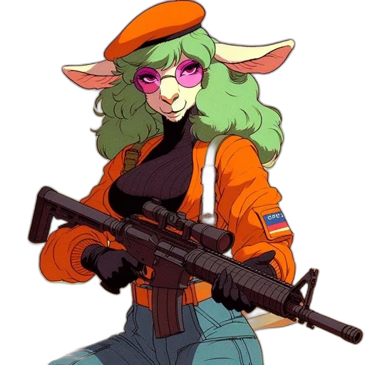 weapon, jacket, staff, concept art transparent PNG cut-out