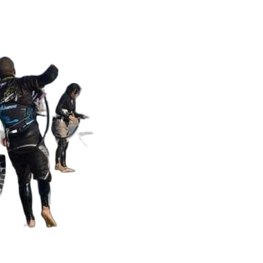 jacket, robot, weapon, staff transparent PNG cut-out