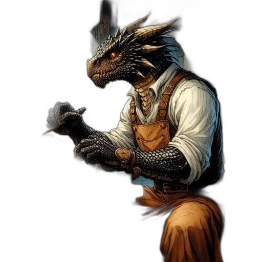 dragon, staff, animal, creature transparent PNG cut-out