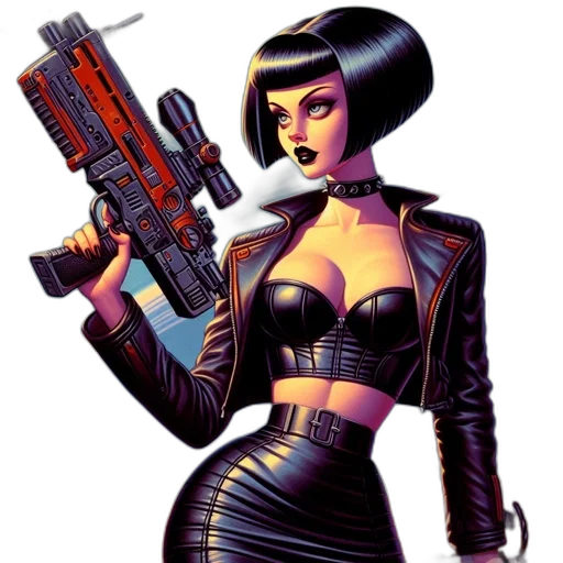weapon, comic book art, cyberpunk, concept art transparent PNG cut-out