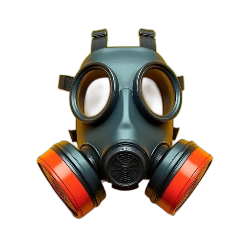 mask, weapon, concept art, 3d render transparent PNG cut-out