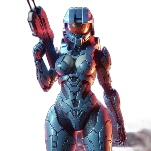 robot, weapon, concept art, 3d render transparent PNG cut-out