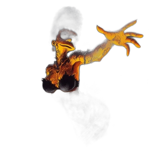 dragon, staff, hair, mask transparent PNG cut-out