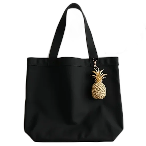 black, canvas, tote, bag transparent PNG cut-out