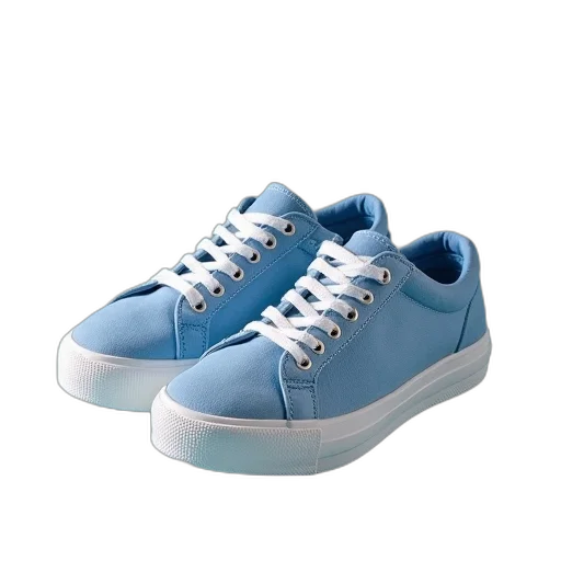shoes, vaporwave, 3d render, blue transparent PNG cut-out