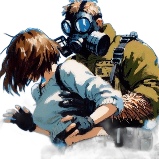 mask, jacket, weapon, concept art transparent PNG cut-out