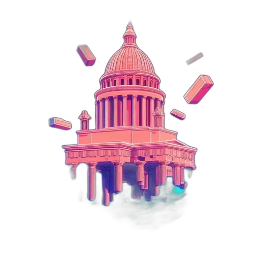 building, pixel art, vaporwave, concept art transparent PNG cut-out
