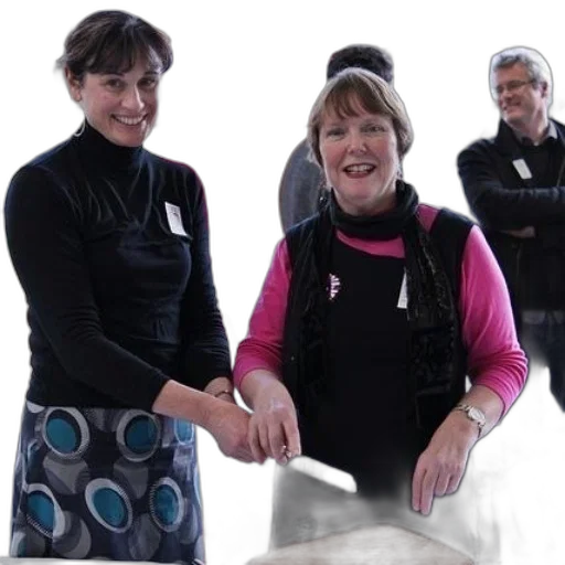 staff, two, women, stand transparent PNG cut-out
