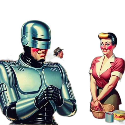 robot, comic book art, concept art, cartoon transparent PNG cut-out